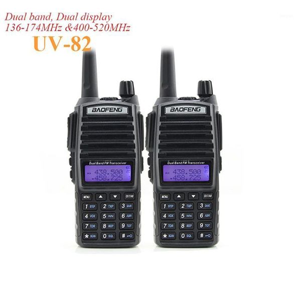 

2pcs baofeng uv-82 walkie talkie dual band dual pvhf uhf two way radio tri-power uv 82 cb radio portable uv82 transceiver1