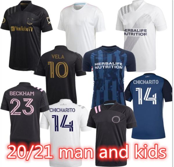 

inter miami soccer jerseys la man and kids kit 2020/21 #10 pizarro trapp pellegrini uniform mens mls #23 beckham carranza football shirts, Black;yellow