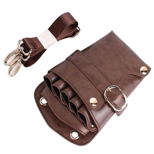 

scissors pu pouch casual adjustable strap hairdresser shoulder tool storage waterproof rivet holder waist pack barber bag