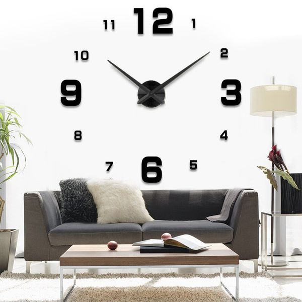 Moda 3D nuova vendita orologi da parete orologi reloj de pared orologio 3d fai da te adesivi specchio acrilico quarzo moderna decorazione della casa 201118