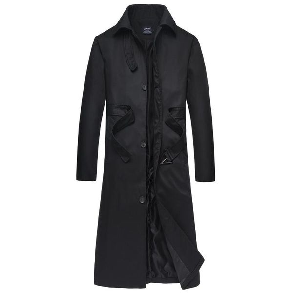 

men's trench coats 2021 winter fashion long coat homme for men good quality single breasted wool with belt, Tan;black