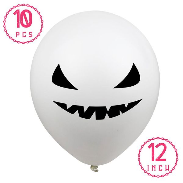 

amawill 15pcs 12inch halloween latex balloons cartton skeleton grimace skull air balloon for kids toy halloween party decoration wmthxh