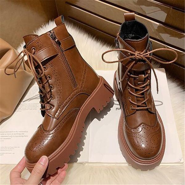 

2021 new winter warm women with skin water martin black block heels rentals deep boots punk shoes n3s3