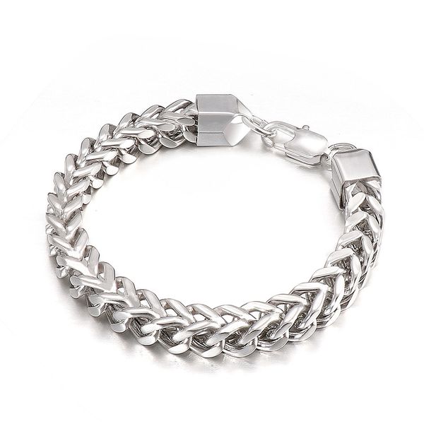 5mm / 6mm / 8mm Bracciale rigido in acciaio inossidabile argento Fashion Figaro Link Chain per regali di festa da donna da uomo