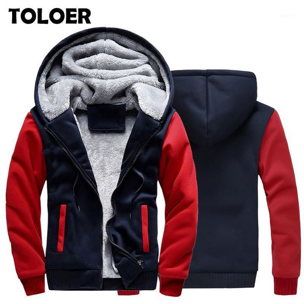 

fleece thick hoodies jacket men winter warm male sweatshirts for men zipper brand casual sportswear velvet hooded men's coats1, Black;brown