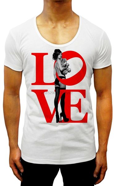 

new mens deep scoop neck t shirt love punk fashion gym casual muscle teddy bear sport hooded sweatshirt hoodie