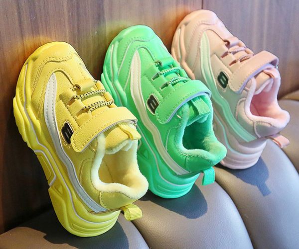 

boys sport sneakers fur winter girls tennis shoes kids footwear toddler bright green chaussure zapato casual sandqbaby new, Black;red