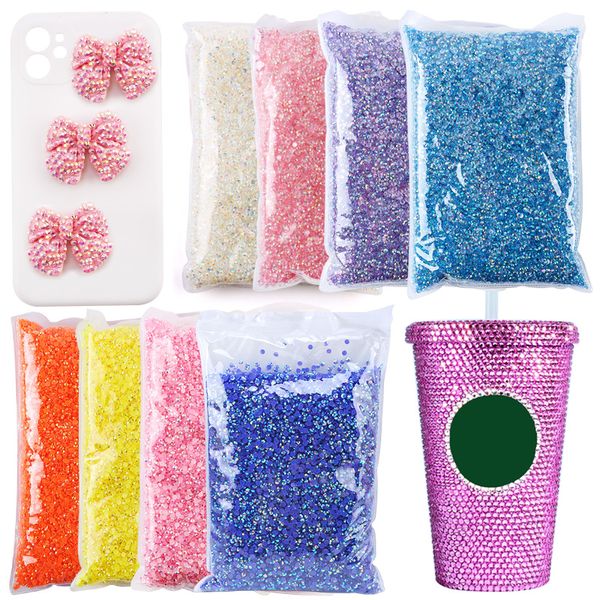 3mm Resina Rhinestones DIY Glitters Nail Gems cola em cristais Flatback Rhinestones para arcos copo vestuário decorações arte