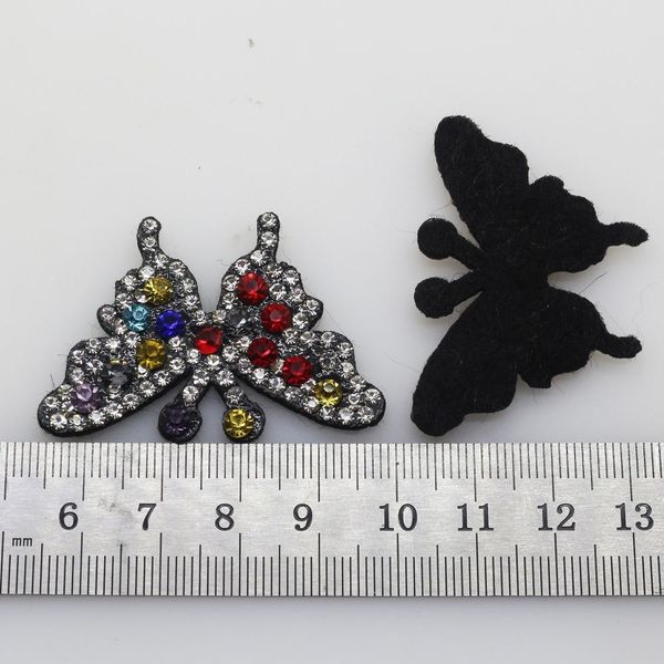 

new 10pcs/lot buttons 1.2"*1.8" butterfly rhinestones diamante crystal button wedding decoration collocation diy accessories new w, Black