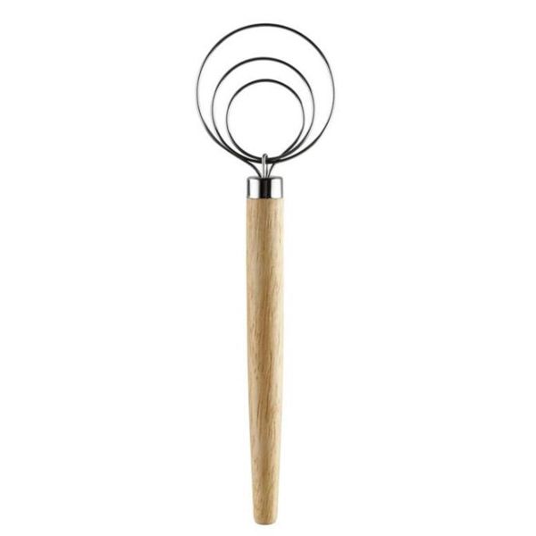 

stainless steel coil egg beater wooden handle agitator dough whisk kitchen gadget baking tool 2ocvy
