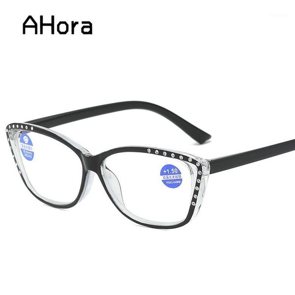 

ahora 2020 cat eye reading glasses with diamond women elegent presbyopia reading glasses diopter +1.0 1.50 2.0 2.5 3.0 3.5 4.01, White;black