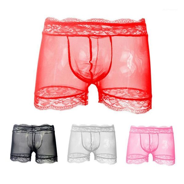 

underpants men's underwear transparent temptation lace four-legged alternative role exchange performance perverted clothes sex1, Black;white