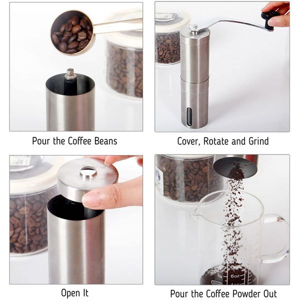 

portable stainless steel bean handmade grinder manual grinding machine coffee mill kitchen tool q0109