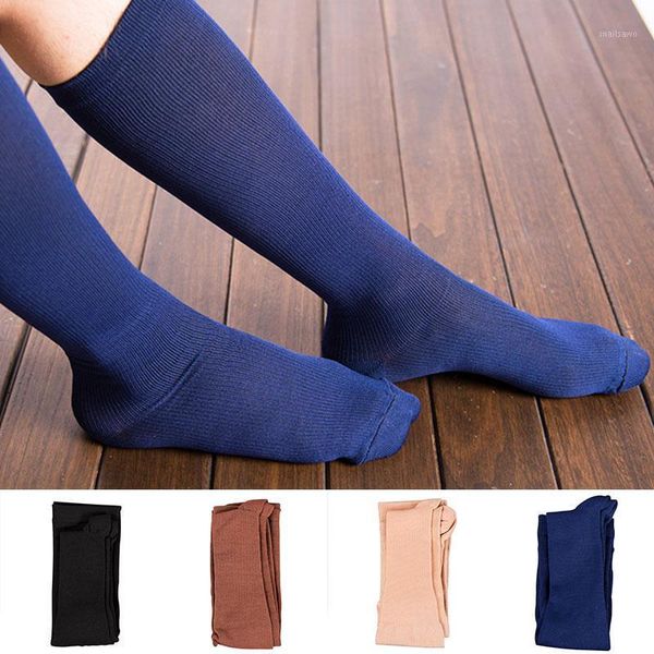 

sport elastic men's stocking formal wear suit compression stockings breathable business dress socks knee length long tube sock1, Black