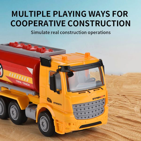 

abs plastic construction vehicles toy for kid learning cognition friction rescue car toy tank truck gift