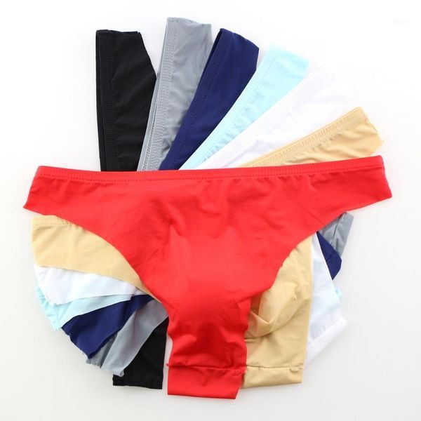 

soft breathable transparent mesh men underwear briefs pants comfortable low waist solid seamless short men underpants f6041, Black;brown