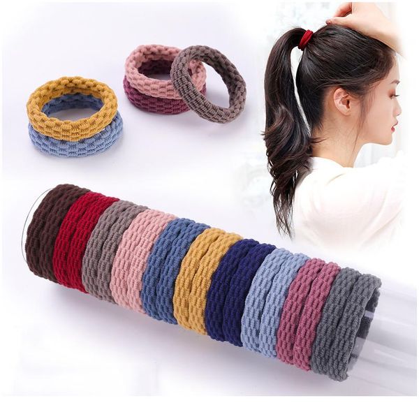 

10pcs women girls simple basic elastic hair bands ties scrunchie ponytail holder rubber bands fashion headband hair acc bbyfri, White