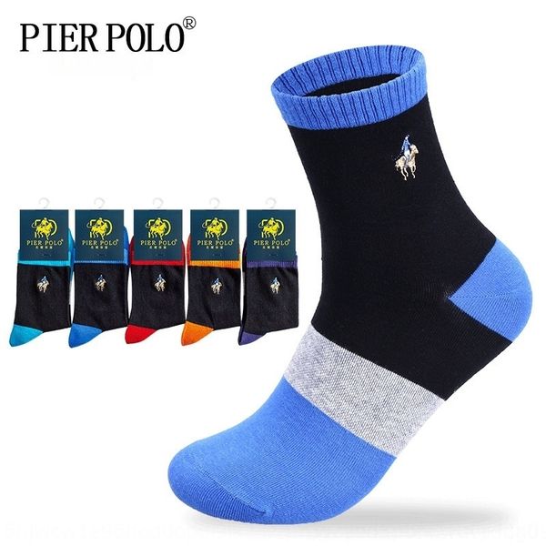 

wsrrw pier striped autumn cotton men's and winter new mid tube men's embroidered color polo cotton socks and socks d7kkf, Black