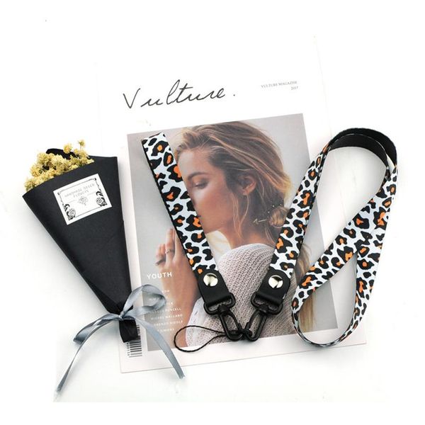 

shellnail leopard phone straps lanyard for cheetah id card keychain phone neck straps keyring smartphone neck wrist qylzie