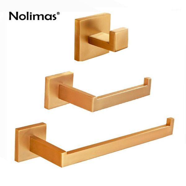 

new arrival sus 304 stainless steel gold brushed nickel bathroom hardware paper holder towel bar accessories1