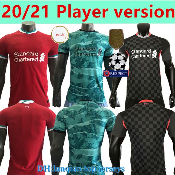 

player version 2020 2021 home away 3rd soccer jerseys football jerseys 20 21 football shirt kit men red white green black football uniform, Black;yellow