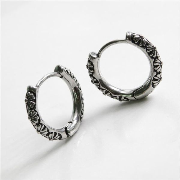 

hoop & huggie 316l stainless steel earrings for men punk gothic ear rounds 2 pcs hip hop jewelry accessories1, Golden;silver