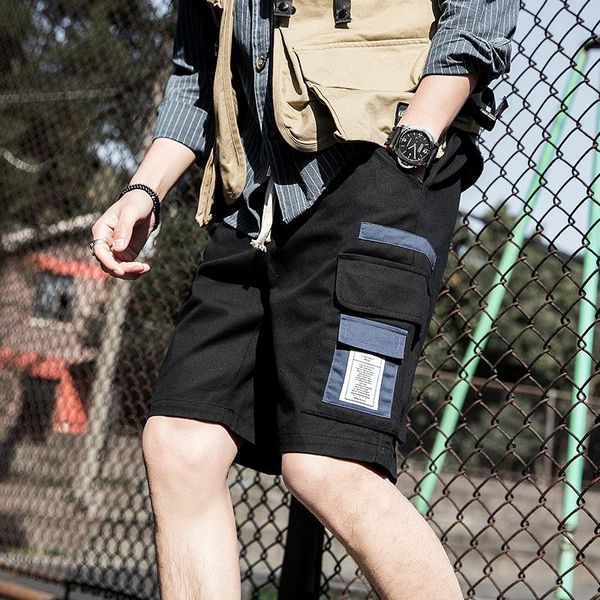 

men's shorts summer 5 minutes pants seven overalls leisure baggy, White;black