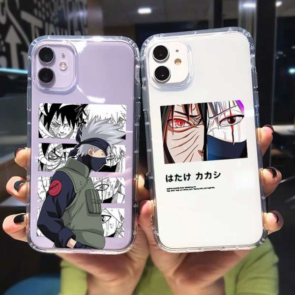 

gykz naruto sasuke transparent case for def 11, pro, 12, xr, x, xs, max, se20, 7, 8 plus4fre