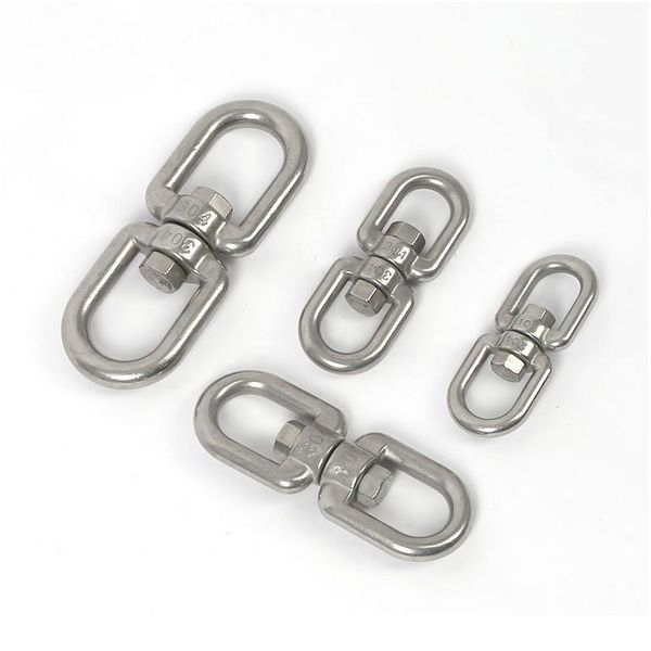 

30pcs 304 stainless steel 8 shape rotary buckle safety climbing swivel ring hook eye to eye connectors carabiner clasp qylcdl