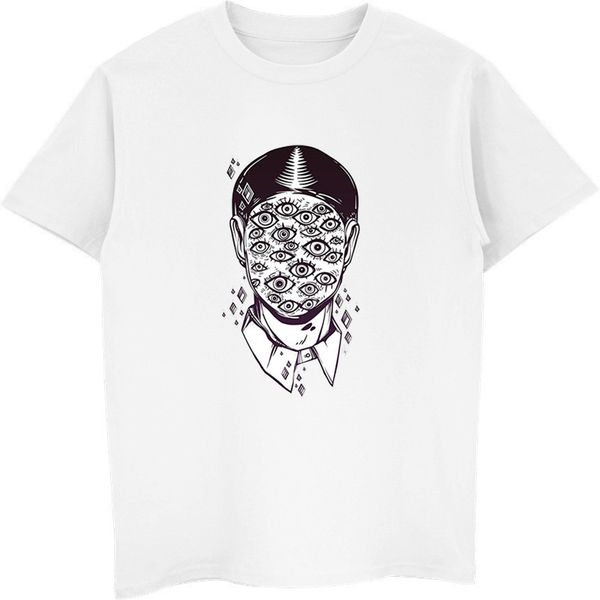 

fashion dali surreal noir retro eyes on face tattoo art funny short sleeve cool tees hooded sweatshirt hoodie men t shirt