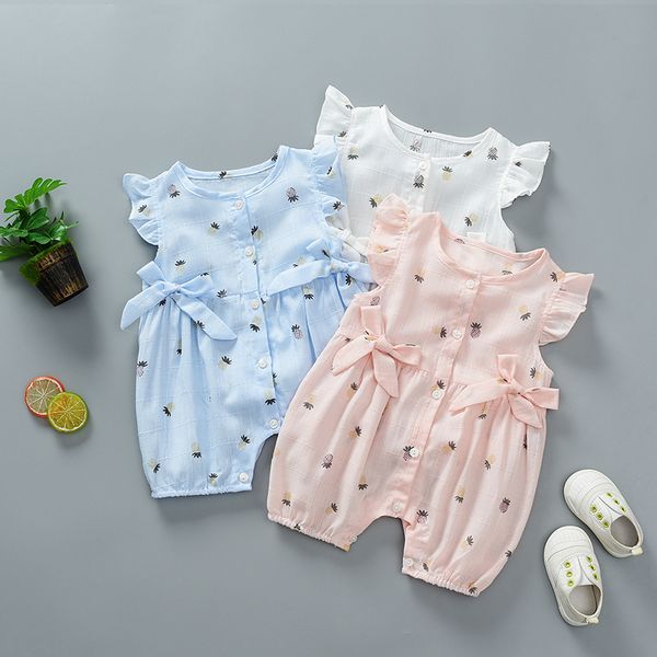 

summer newborn rompers print baby girl jumpsuit clothes outfits for 0-12m infant baby girl boy clothing toddler overalls 201031, Blue