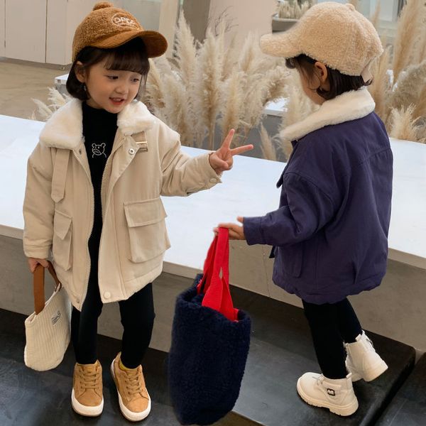 

girls winter jacket 2020 new children's autumn and winter plus velvet thickening warm cotton women's baby cotton clothing, Camo