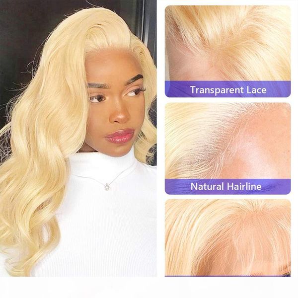 

613 body wave wig full lace human hair lace front wigs preplucked hairline brazilian virgin with baby hair 130%~150%density for black women, Black;brown