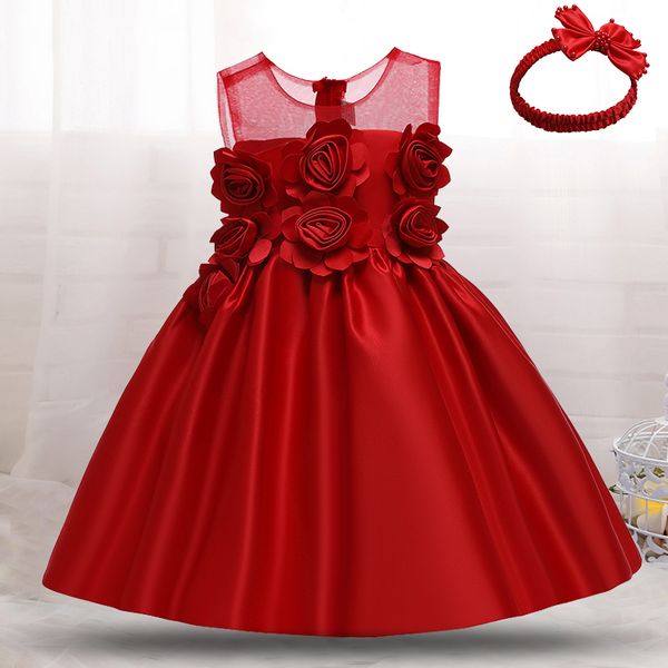 

infant baby clothes sleeveless lace bowknot red baby dress gown 0-24 month toddler costume christmas dress girl birthday dresses 1023, Red;yellow