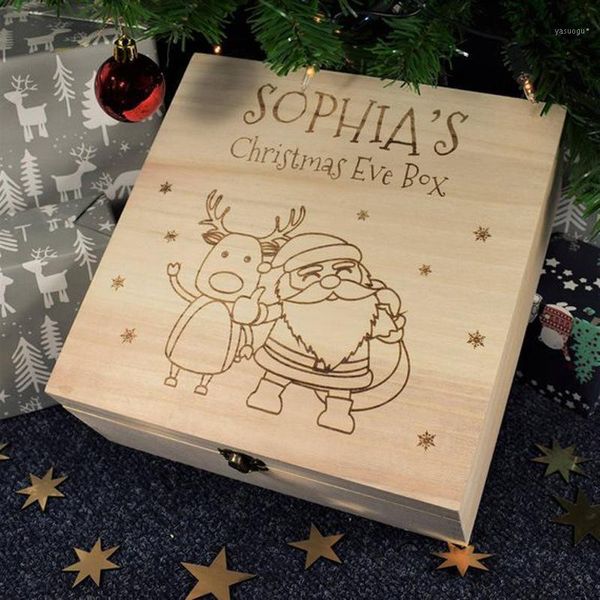 

wooden personalised christmas eve box and er xmas tree gift memory box christmas gift storage jewelry cosmetic organizer1