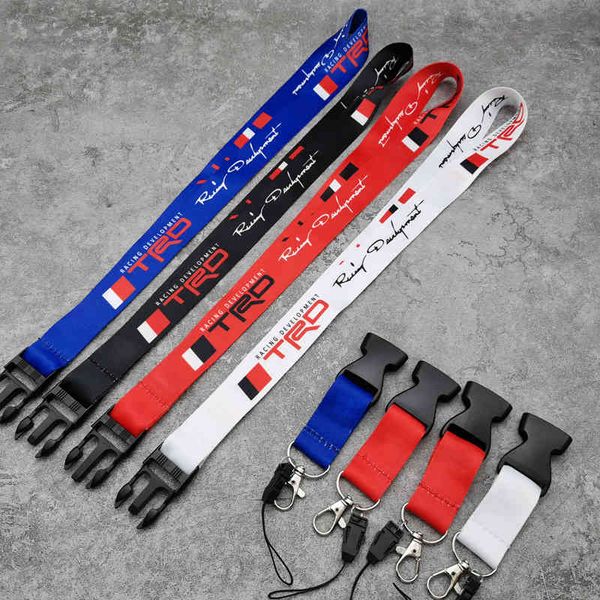 

trendy key trd sport lanyard cellphone jdm refitting racing style car keychain work id holder mobile neck strap with quick release, Slivery;golden
