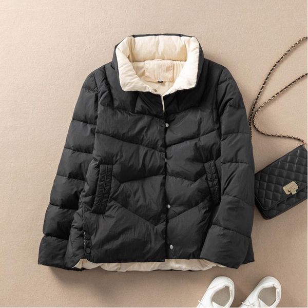 

women's down & parkas sedutmo winter fashion duck coat women short oversize casual warm jackets autumn slim puffer jacket basic ed1294, Black
