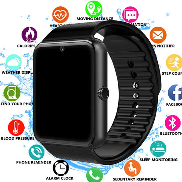 

smart watch gt08 clock sync notifier support sim tf card bluetooth connectivity android phone smartwatch alloy smartwatch