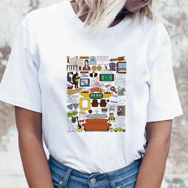 

friends tv show collage t shirt t shirt tshirt ulzzang women funny graphic harajuku female for korean tees clothing, White