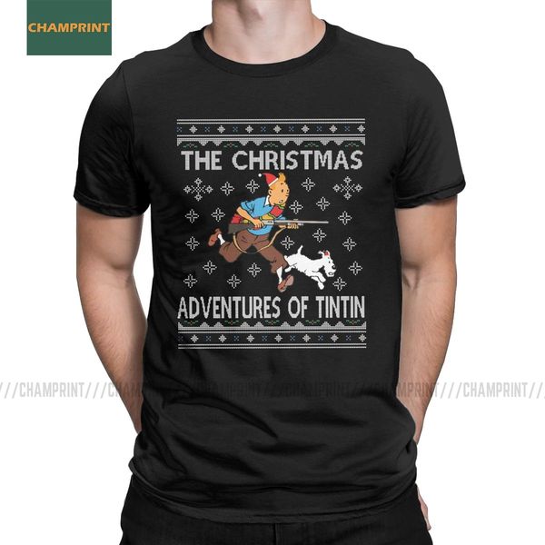 

the christmas adventures of tintin herge comic snowy haddock dog vintage tees short sleeve plus size hooded sweatshirt hoodie men t shirt