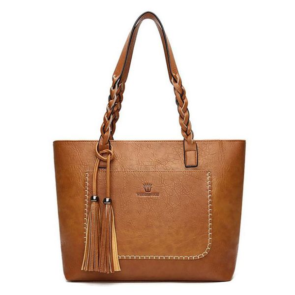 

valenkuci large capacity handle tote women shoulder bag tassel plaited luxury handbags women bags designer