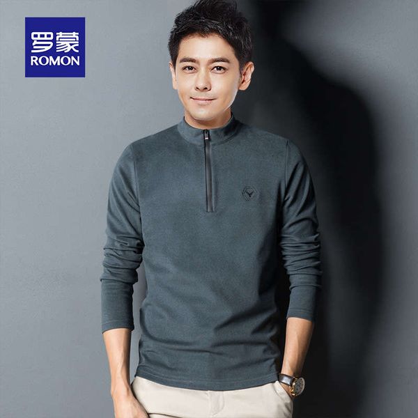 

romon sweater autumn winter style loose zipper round neck rocking fleece wear outerwear men's fashion, Black