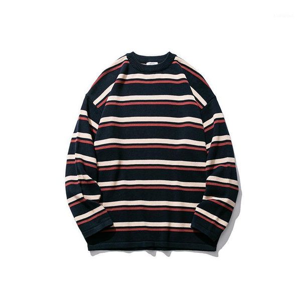 

crew-neck sweater japanese original campus art fan wide pine crew-neck sweater man1, White;black