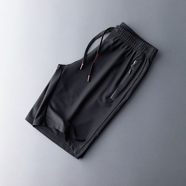 

ice mesh shorts men's summer ultra thin sports capris moisture speed dry breathable beach casual air conditioning pants, White;black