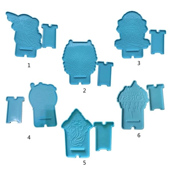 

2020 new 1 set mobile phone stand epoxy resin mold cellphone holder silicone mould diy crafts smartphone bracket making tools