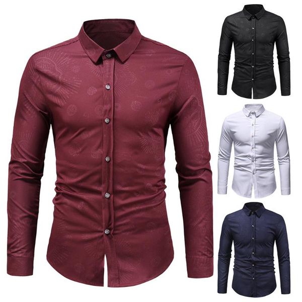 

men's casual shirts blouse autumn winter fashion skulls floral print long sleeve shirt, White;black