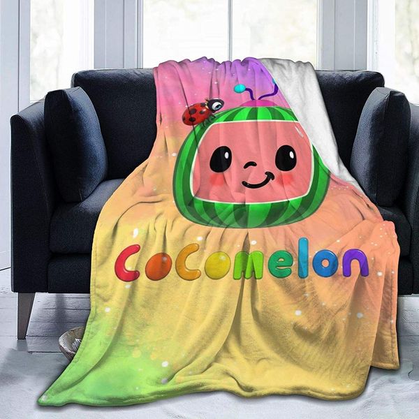 

cocomelon throw blanket anime blankets fleece lightweight super soft cozy bed blanket microfiber for adults or children 50x40inch