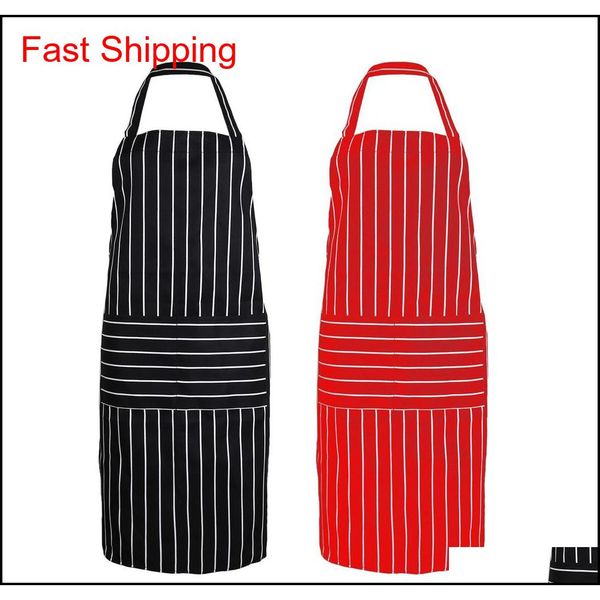 

stripe kitchen apron for women men useful cooking apron grid adjustable chef cloth household clean qyllcr tore2010