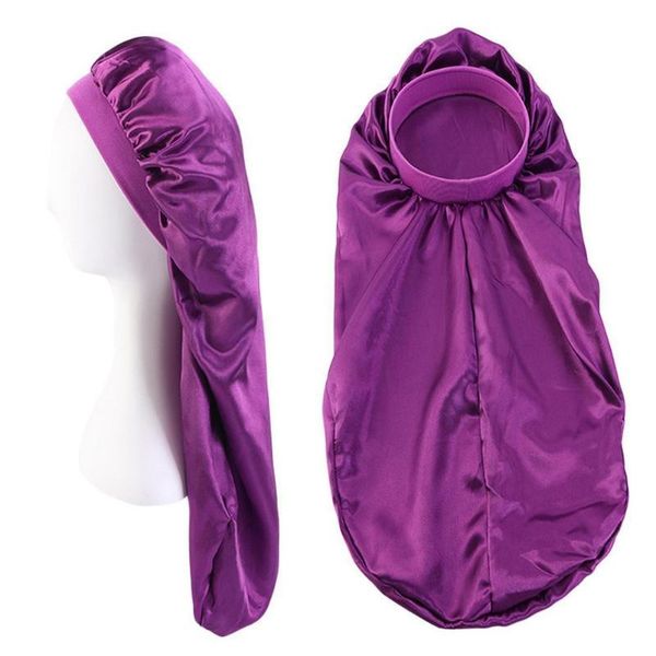 

имитация шелка печати длинные волосы ночь шляпа с эластичной боковой трубы круглой шляпе длинный w0f9, Blue;gray