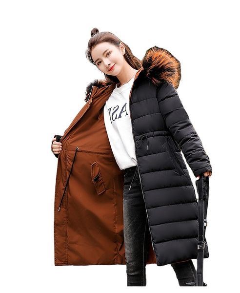 

new design oem ski long fur denim reversible jacket women
